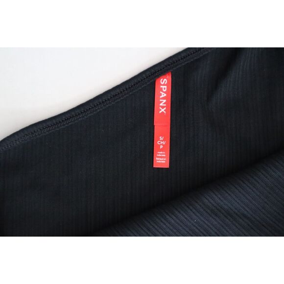 Spanx 21007R Women's Sz Small Classic Black Ribbed One Shoulder Top - Picture 4 of 9